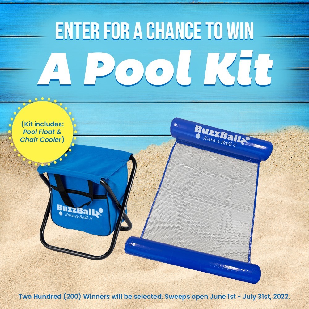 Be the cool one at the pool with the BuzzBallz pool float and chair cooler! Enter to win a pool kit before July 31, 2022. 200 lucky winners will be selected! Visit the link in our bio to get started.