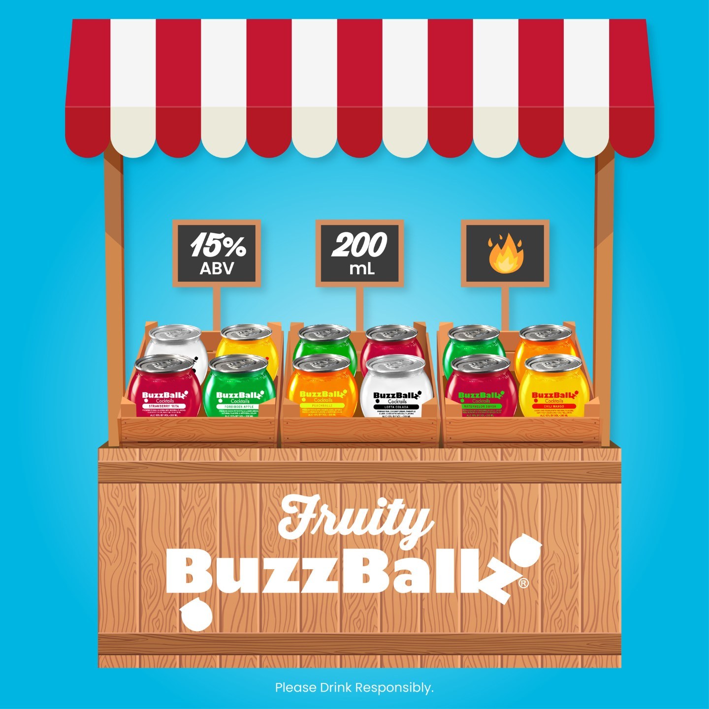 Can’t stand a day without some BuzzBallz? Would you stop by our “fruit stand” to pick some up? 🤔