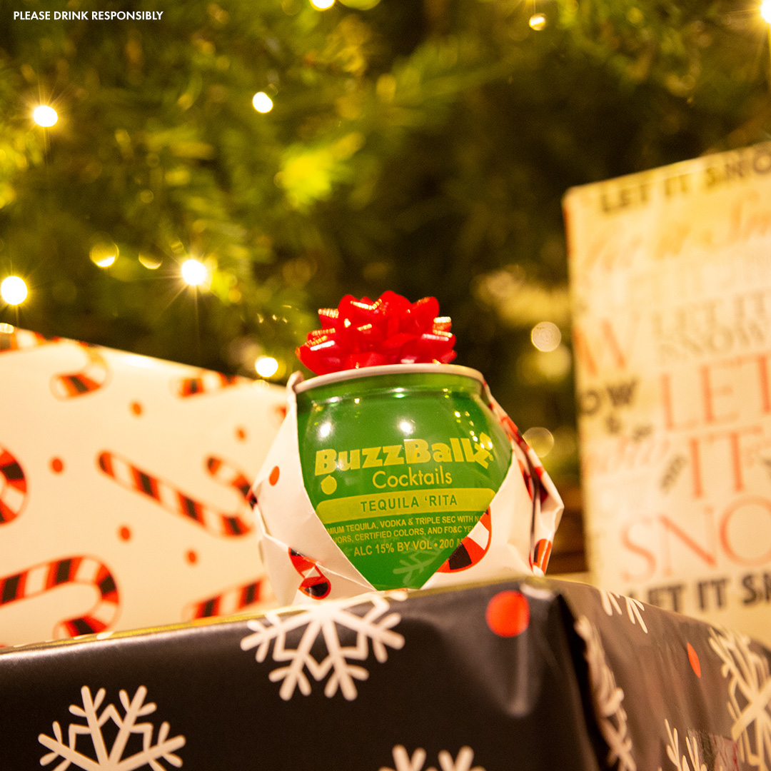 On the first day of Christmas my bestie gave to me, a BuzzBallz underneath the tree