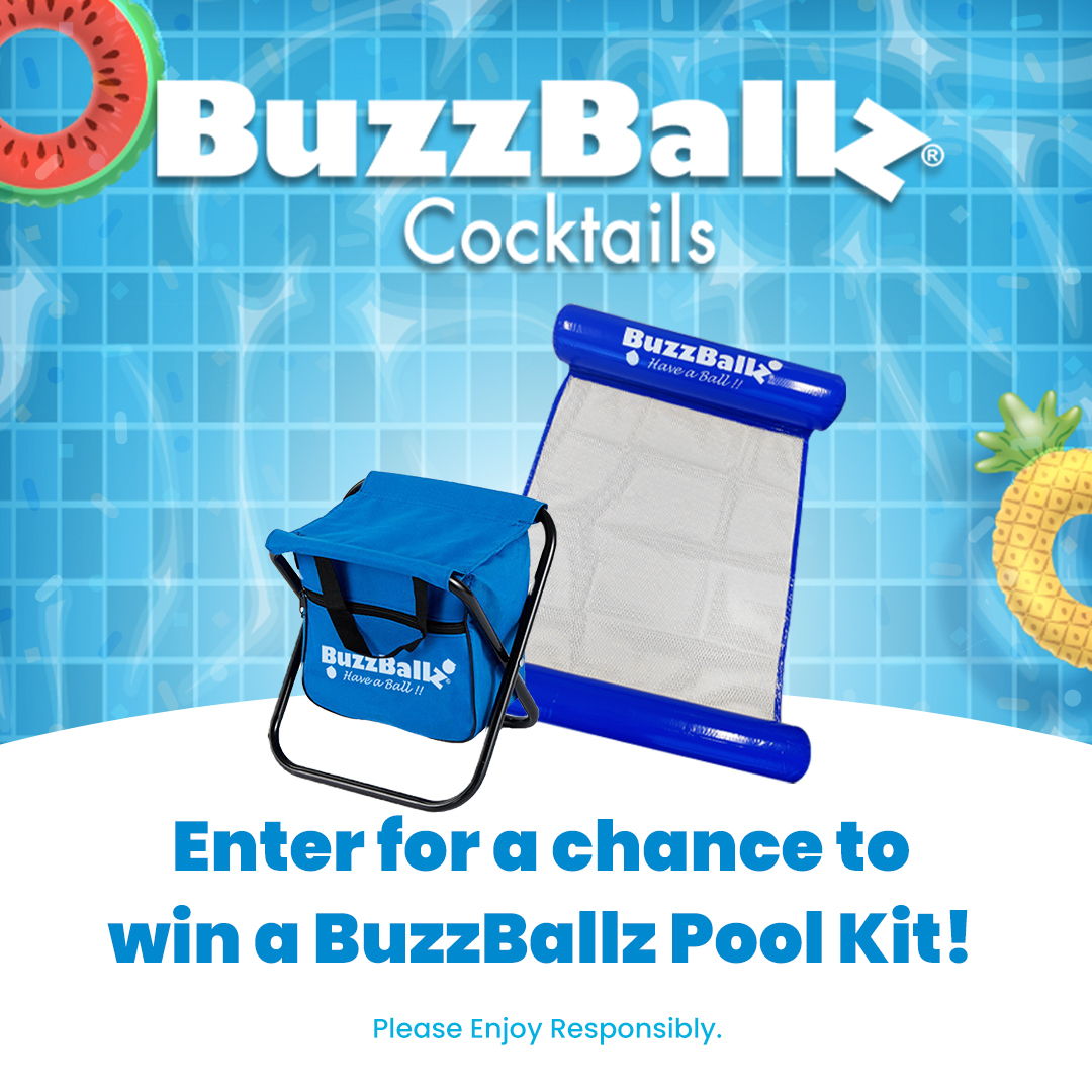 Be the buzz of the beach this summer with this exclusive BuzzBallz pool kit featuring a pool float and cooler chair! Like this post and @ tag a friend in the comments for one entry, then tag as many friends as you want. You must be following our @buzzballz Instagram to be considered.

20 winners will be selected Tuesday, May 23.