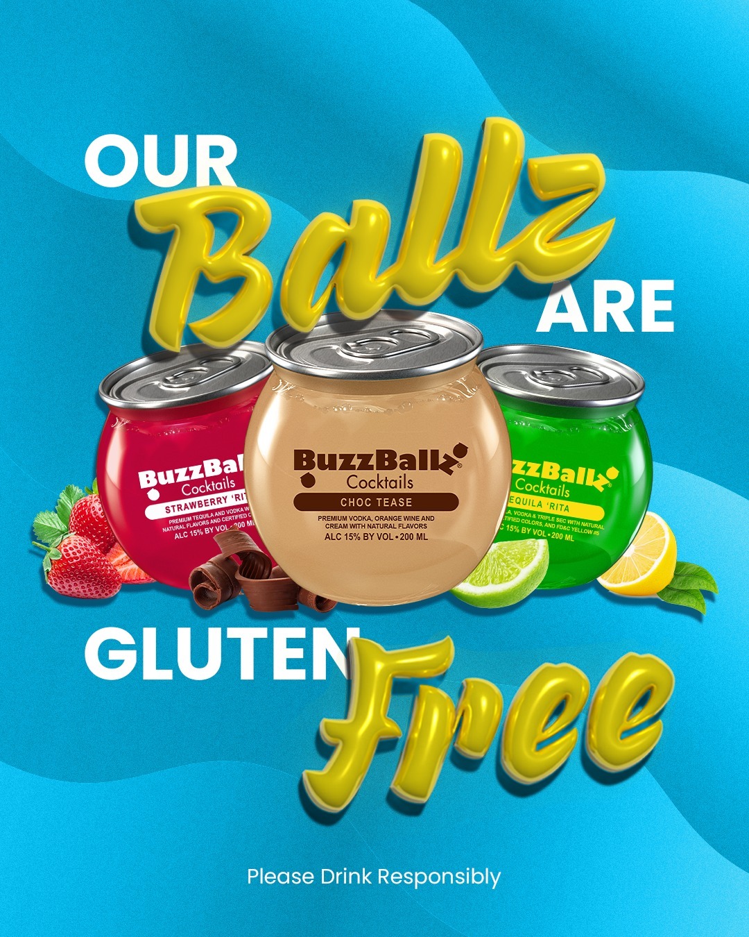 Celebrate National Gluten Free Day with a BuzzBallz!  Did you know all of our BuzzBallz cocktails flavors are gluten free? 

*Malt-based BuzzBallz contain gluten.